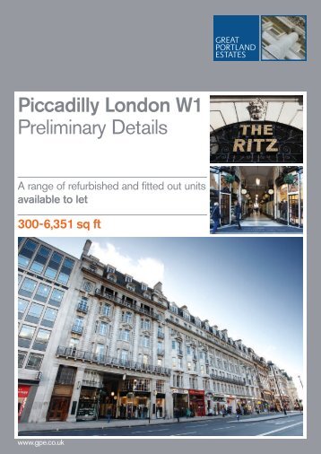 Piccadilly London W1 Preliminary Details - Great Portland Estates