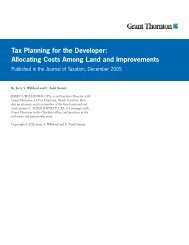 Tax Planning for the Developer - Grant Thornton LLP