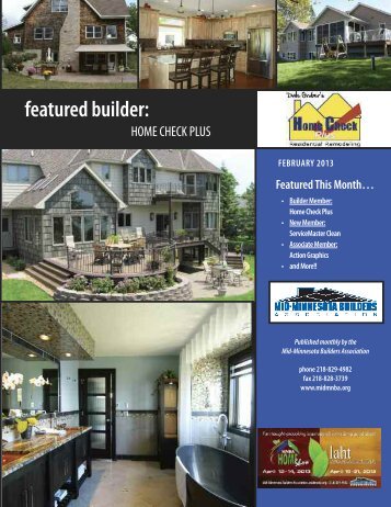 MMBA Montly Newsletter - Mid-Minnesota Builders Association