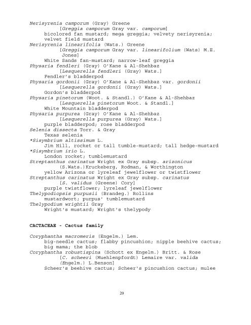 WSMR Floral Checklist - New Mexico State University