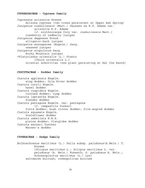 WSMR Floral Checklist - New Mexico State University