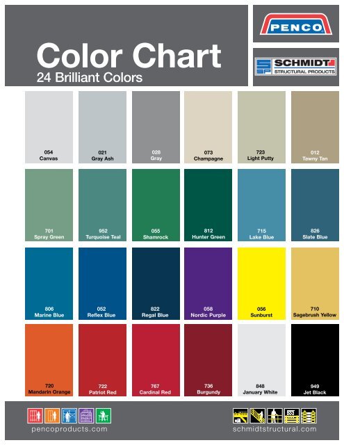 Penco Lockers Color Chart