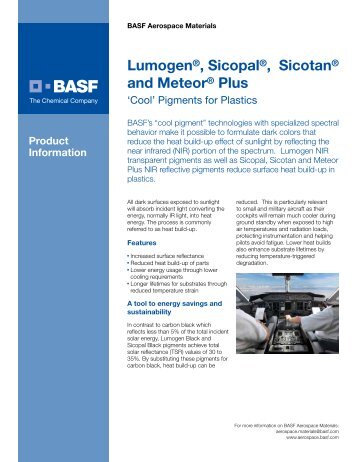 Lumogen®, Sicopal®, Sicotan® and Meteor® Plus - Aerospace ...