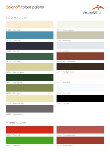 Solano® colour palette - ArcelorMittal