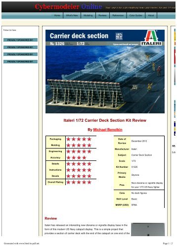 Review - CARRIER DECK SECTION - Model Rectifier Corporation