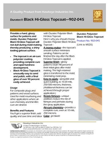 Duratec® Black Hi-Gloss Topcoat—902-045 - Hawkeye Industries