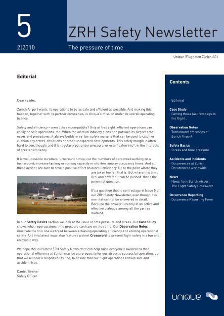 ZRH Safety Newsletter 5 - Zurich Airport