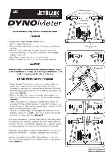 Dyno Trainer Instructions - JetBlack