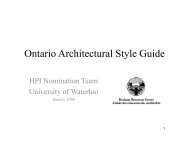 Heritage Resources Centre's Architectural Style Guide - University of ...