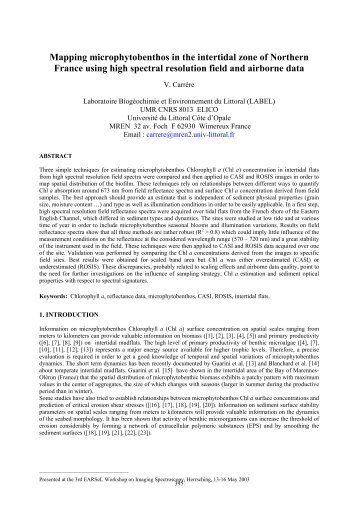 Mapping microphytobenthos in the intertidal zone of Northern ...