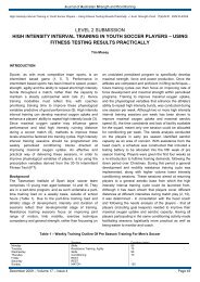 High Intensity Interval Training in Youth Soccer Players
