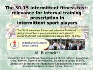 The 30-15 intermittent fitness test: relevance for interval training of ...