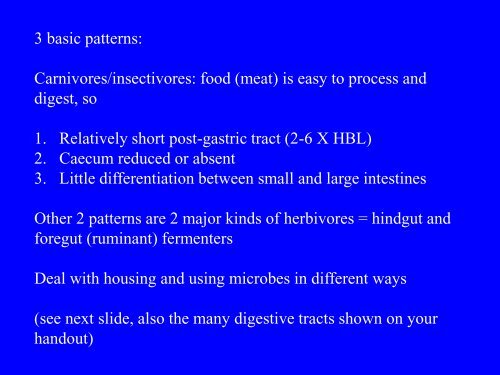 Mammalian digestive tracts