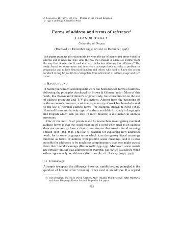 Forms of address and terms of reference - Exeter Research and ...