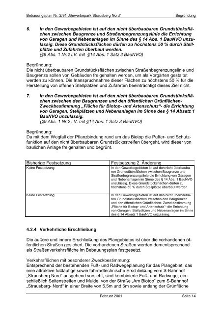 Stadt Strausberg Begründung zum Bebauungsplan Nr. 2/91 ...