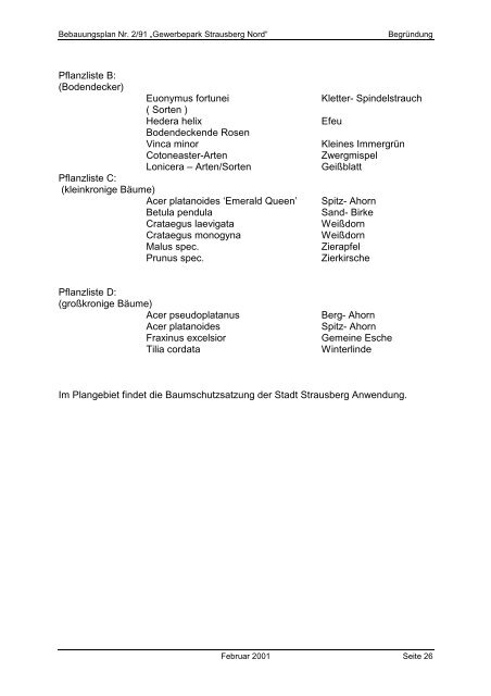 Stadt Strausberg Begründung zum Bebauungsplan Nr. 2/91 ...