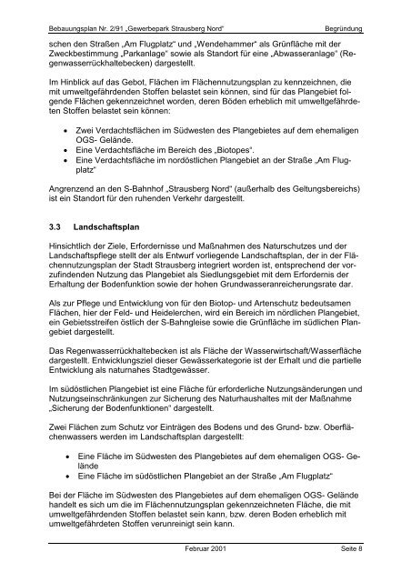 Stadt Strausberg Begründung zum Bebauungsplan Nr. 2/91 ...