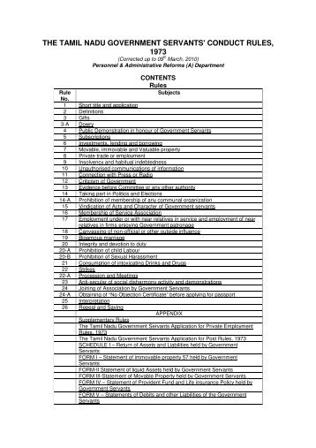 the tamil nadu government servants' conduct rules, 1973 - tnpsc