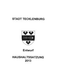 Haushaltsplanentwurf - Stadt Tecklenburg