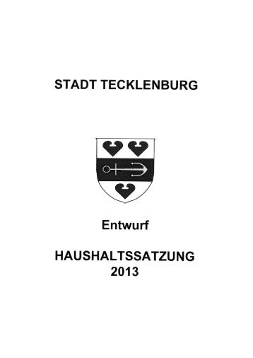 Haushaltsplanentwurf - Stadt Tecklenburg