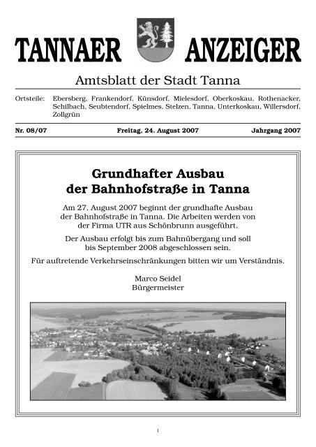 TANNAER ANZEIGER - Stadtverwaltung Tanna