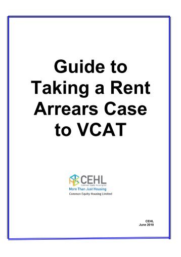 Guide to Taking a Rent Arrears Case to VCAT - CEHL