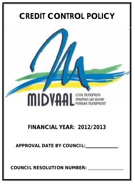 CREDIT CONTROL POLICY - Midvaal Local Municipality