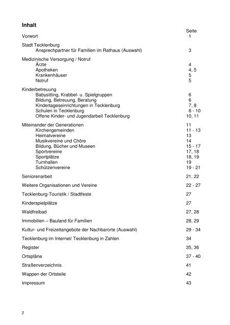 Inhalt - Stadt Tecklenburg