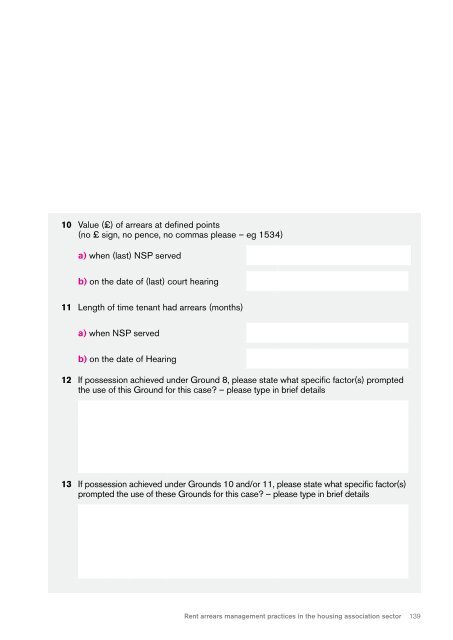 Rent arrears management practices in the housing association sector