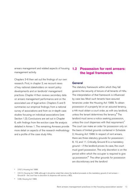 Rent arrears management practices in the housing association sector