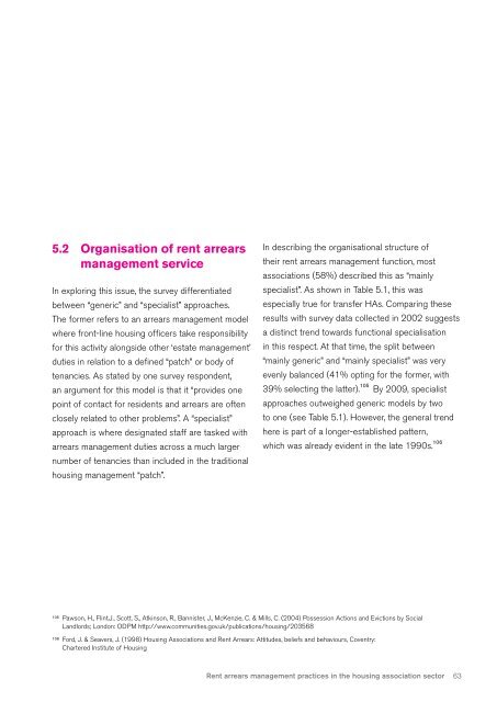 Rent arrears management practices in the housing association sector