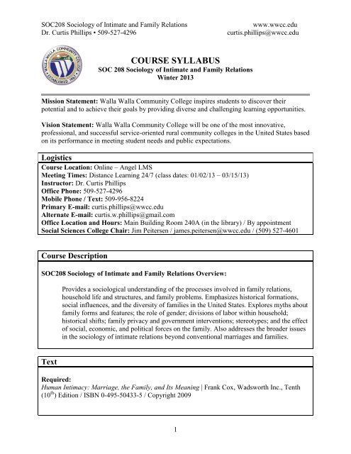 View Syllabus - Walla Walla Community College