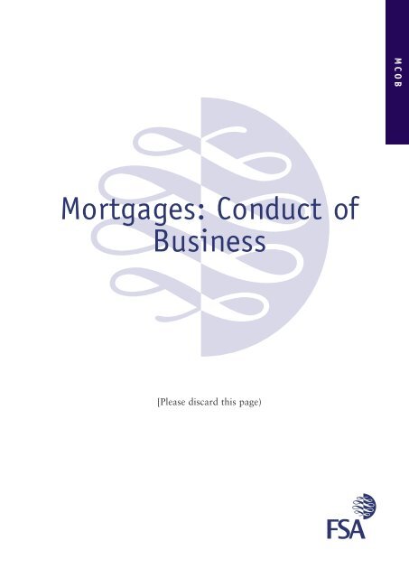 Mortgages: Conduct of Business - Financial Services Authority