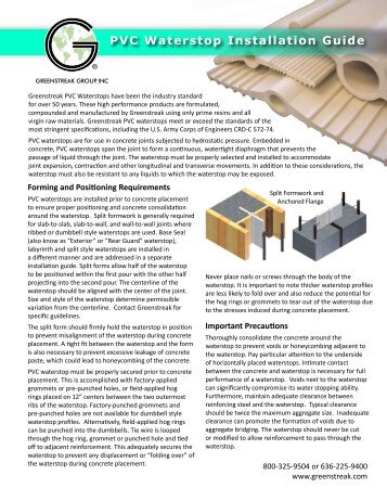 PVC Waterstop Installation Guide 0510 (PDF)