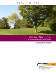 Iron Bacterial Slime: Technical Paper - WWTSBACT - Netafim USA