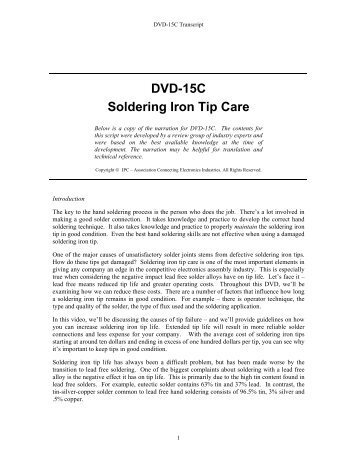 DVD-15C Soldering Iron Tip Care