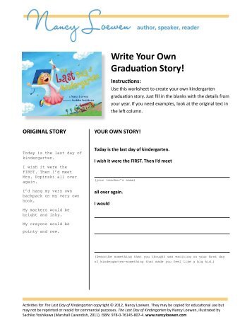 Write Your Own Graduation Story! - Nancy Loewen