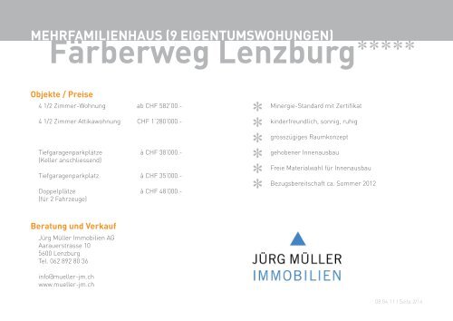 Färberweg Lenzburg***** - Jürg Müller Immobilien