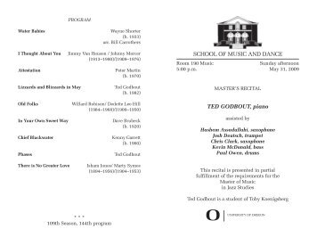 090531 Ted Godbout.pdf - School of Music - University of Oregon