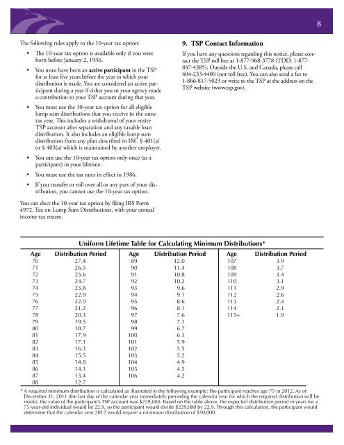 Tax Notice: Important Tax Information About Your TSP Withdrawal ...