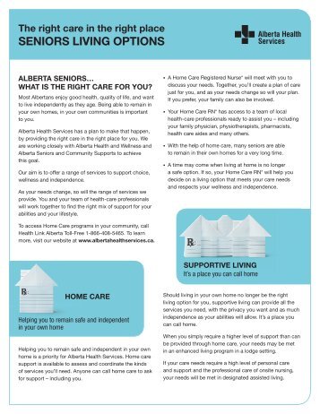 The right care in the right place - Alberta Health Services