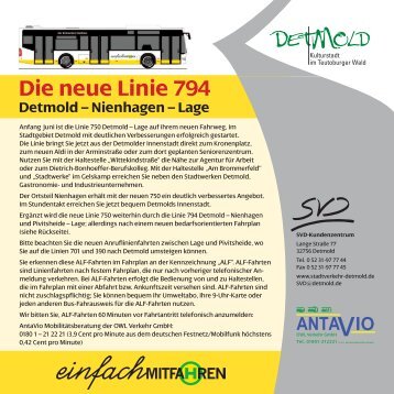 Die neue Linie 794 - Stadtverkehr Detmold GmbH