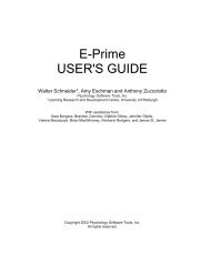 E-Prime USER'S GUIDE - System for Teaching Experimental ...