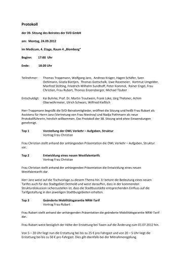 pdf-Datei - Protokoll - Stadtverkehr Detmold GmbH