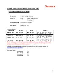 Second Career: Cost Breakdown & Sessional ... - Seneca College