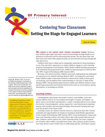 Centering Your Classroom - National Association for the Education ...