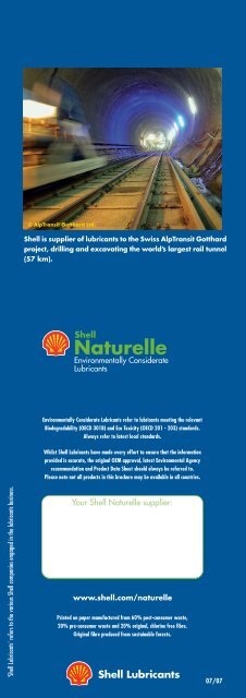 Shell Naturelle Product Information