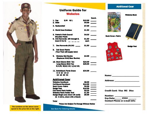 Uniform Guide for Webelos - Scout Shop