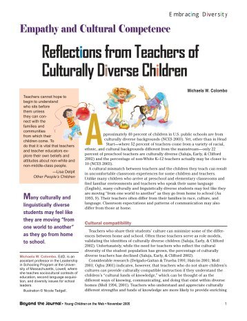 cultural diversity reflection Running head: reflection application: reflective essay pamela harvey walden university educ-6650h-1 enhancing learning through linguistic and cultural diversity dr marylou dantonio june 22, 2011 reflection reflective essay this course has really enlightened my view of being able to learn the value of linguistic and cultural diversity. cultural diversity reflection Running head: reflection application: reflective essay pamela harvey walden university educ-6650h-1 enhancing learning through linguistic and cultural diversity dr marylou dantonio june 22, 2011 reflection reflective essay this course has really enlightened my view of being able to learn the value of linguistic and cultural diversity.