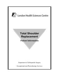 Total Shoulder Replacement - London Health Sciences Centre
